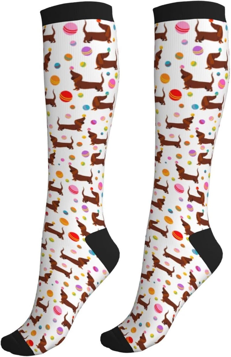 Figtihw Tie Dye Compression Socks Knee High Support Socks For Women Men Running Athletic Hiking - Image 1